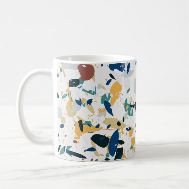 Caneca De Café Pastel Terrazzo: Padrão moderno de Abstrato. (Esquerda)