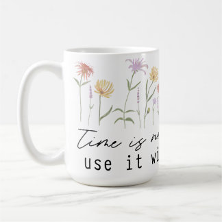 CANECA DE CAFÉ PASTEL WATERCOLOR FLORAL MOTIVACIONAL DIZENDO