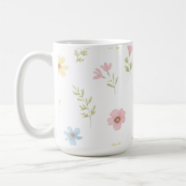 Caneca De Café Pastel Wildflower Meadow Coffee Mug - Floral Water (Esquerda)
