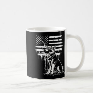 Caneca De Café Pastor alemão bandeira americana 4 de julho amor c