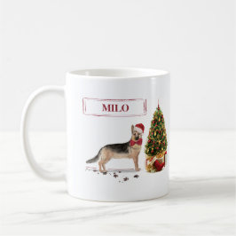 Caneca De Café Pastor Alemão Natal Engraçado com Árvore