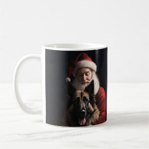 Caneca De Café Pastor Belga Papai Noel Natal Festivo