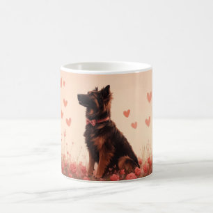 Caneca De Café Pastor da Anatólia com Rosas - Dia dos Namorados