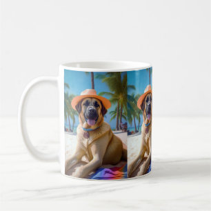 Caneca De Café Pastor da Anatólia na Praia, presente de verão par