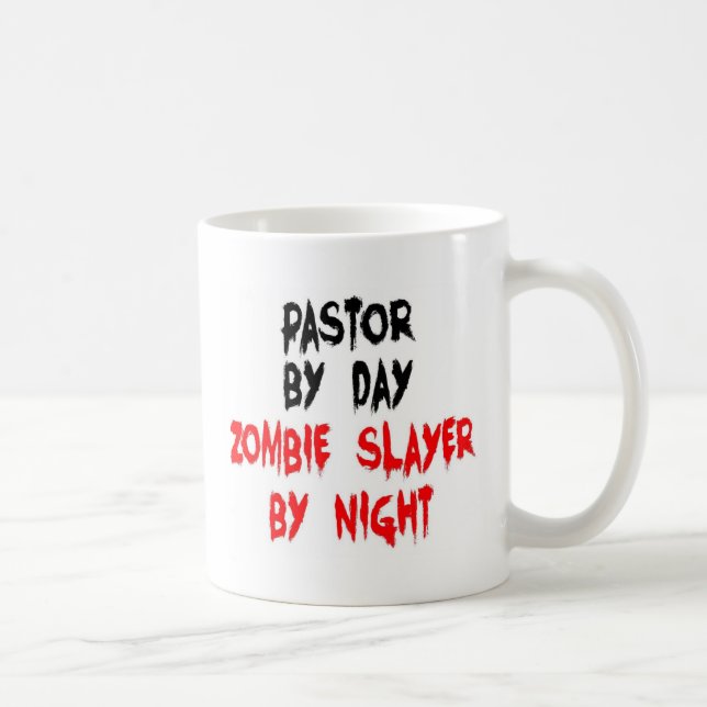 Caneca De Café Pastor Zombie Slayer Piada (Direita)