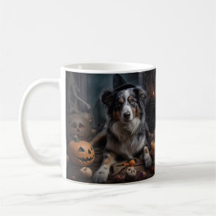 Caneca De Café Pastores Australianos Abóboras Dia das Bruxas Assu