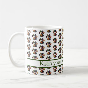 Caneca De Café Pata Animal Silhouette White de Ação de Graças