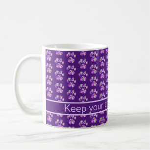 Caneca De Café Pata Animal Silhoule Purple Engraçado