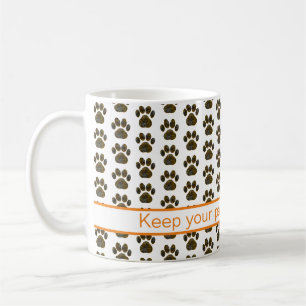Caneca De Café Pata de animais Silhoueen Laranja