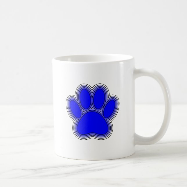 Caneca De Café Pata De Cachorro A Azul Com Descrições (Direita)