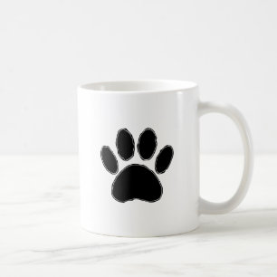 Caneca De Café Pata De Cães Desenhando Em Preto
