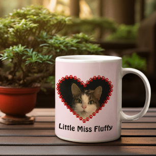 Caneca De Café Pata de fotos rosa personalizada imprime memória