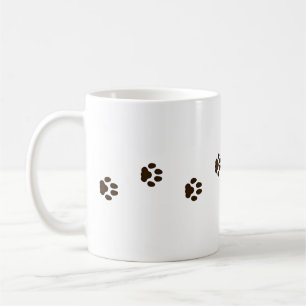 Caneca De Café Pata de Gato Andando Imprime Traços Felinos