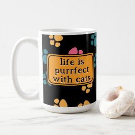 Caneca De Café Pata de gato preto engraçado fofo