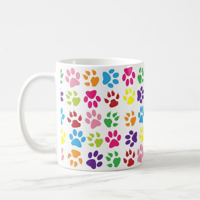 Caneca De Café Pata engraçada de cachorro (Esquerda)