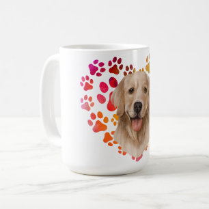 Caneca De Café Pata fofa Coração dourado Cachorro Filhote Animal 