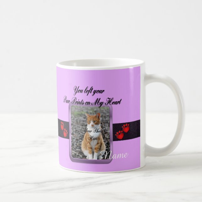 Caneca De Café Pata Imprime em Meu Coração - Mauve (Direita)