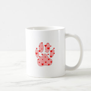 Caneca De Café Pata Rosa Impressa Com Corações