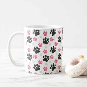 Caneca De Café Pata Rosa Preta Imprimir Cachorro Proprietário Pup