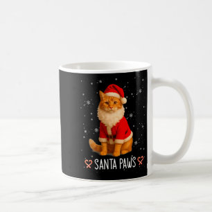 Caneca De Café Patas de Papai Noel Gato Tabby Laranja Engraçado N