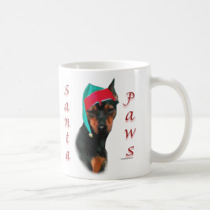 Caneca De Café Patas do papai noel do Pinscher diminuto