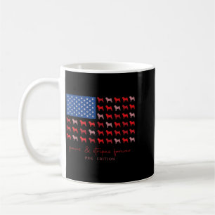 Caneca De Café Patas E Es Para Sempre Pug Bandeira Dos EUA 4 De J