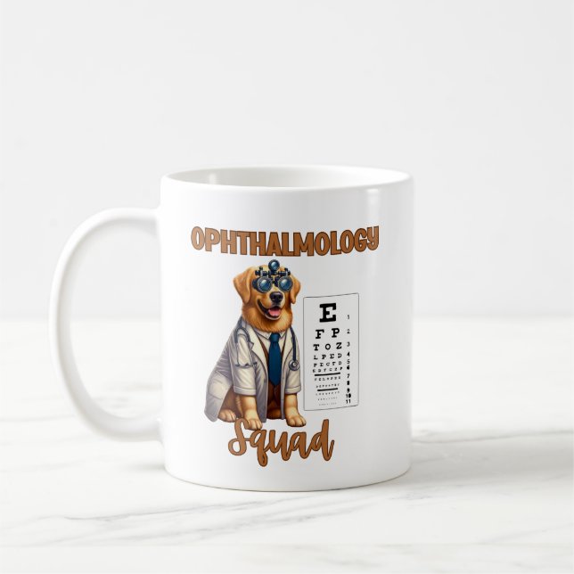 Caneca De Café Patas e Visão Esquadrão de Oftalmologia Animal (Esquerda)