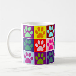 Caneca De Café Patas Multicoloridas em Quadrados Multicoloridos