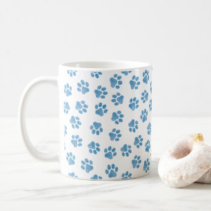 Caneca De Café patas, patas de cães, patas azuis
