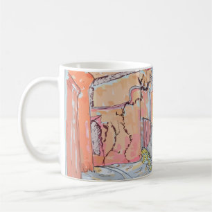 Caneca De Café Patas Pretas em Beco Ensolarado