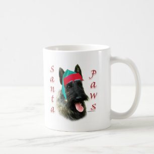 Caneca De Café Patas (rajados) do papai noel de Terrier do