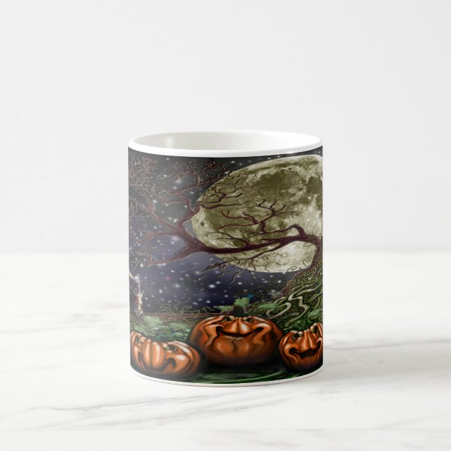 Caneca De Café Patch de Abóbora de Halloween Spooky (Centro)