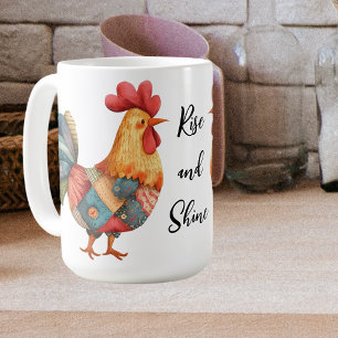 Caneca De Café Patch work Morning Rooster