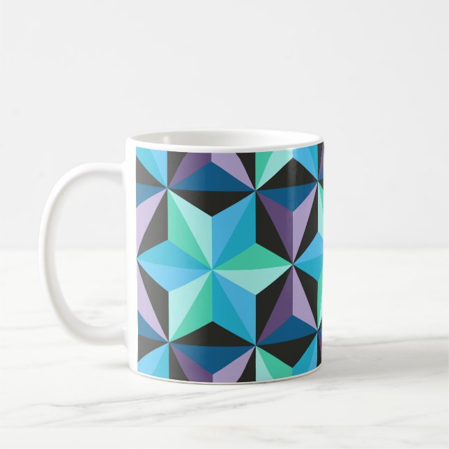 Caneca De Café Patches Geométricas de Estrelas Abstrato (Esquerda)