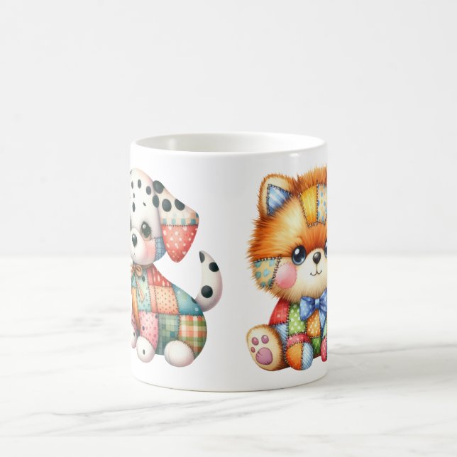 Caneca De Café Patchwork Adorable Dogs Design Art (Centro)