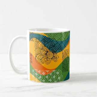 Caneca De Café Patchwork da moda: Arte Abstrato não dulante