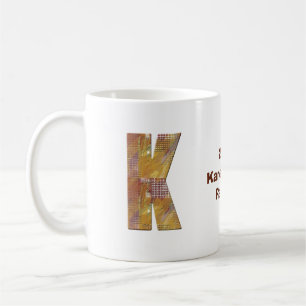 Caneca De Café Patchwork de Reunião da Família Quilt K Monogram