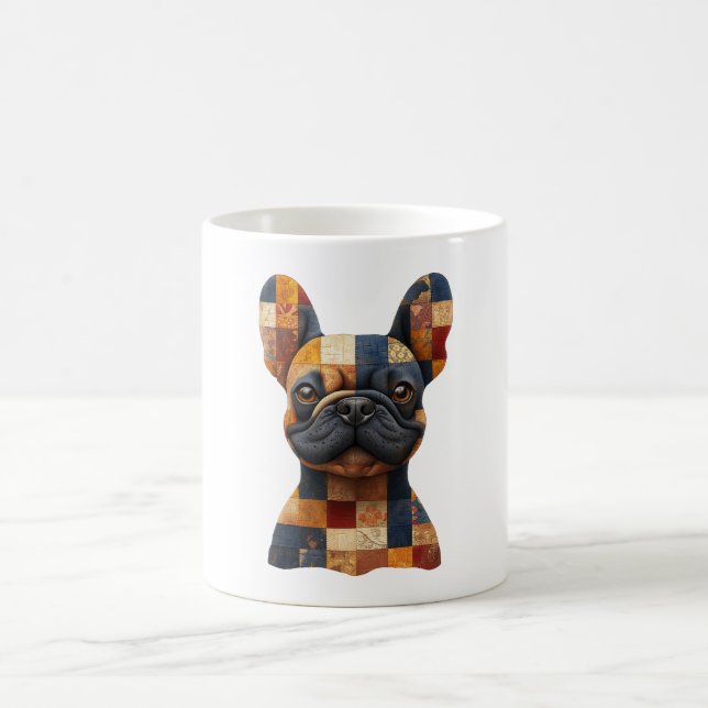 Caneca De Café Patchwork French Bulldog Mug (Centro)