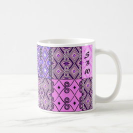 Caneca De Café Patchwork Persa Roxo (Mug Personalizado)