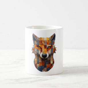 Caneca De Café Patchwork Wolf Mug