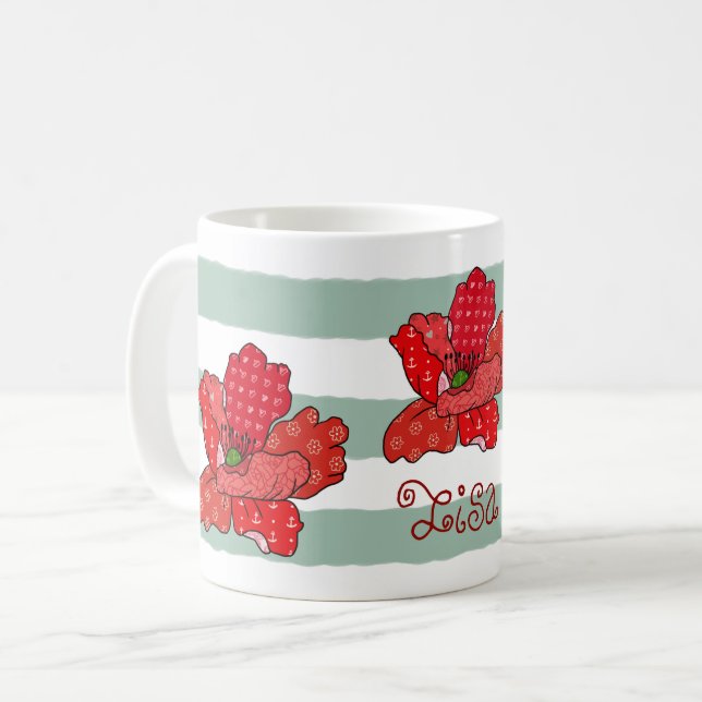 Caneca De Café Patchworkmohn  Kaffeetasse, personalisiert (Frente Esquerda)