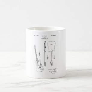 Caneca De Café Patente de vintagem de violão de telecaster Fender