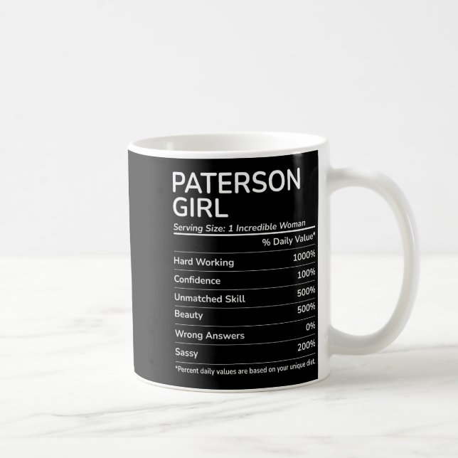 Caneca De Café Paterson Girl Funny New Jersey Hometown  (Direita)