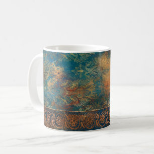 Caneca De Café Pátina Turquesa Azul-verde Cooper