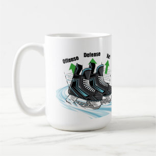 Caneca De Café Patinador de hóquei com cartões de estatísticas - 