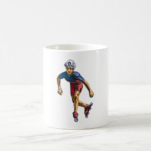 Caneca De Café Patinador Inline Legal Arte Retro Patins