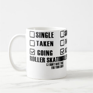 Caneca De Café Patinador Sobre Rodas Divertido Solteiro Namorando