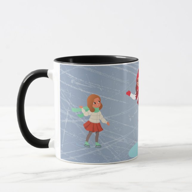 caneca de café patinadores no gelo (Esquerda)