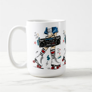 Caneca De Café Patinar Com Música Caixa de Som Patins Retro