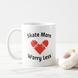 Caneca De Café Patine Mais Preocupe Menos - Patinação Divertida